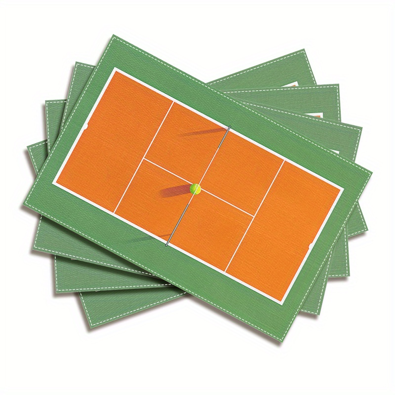 Badminton House - Linnen placemat tennisbaan sport racket bal