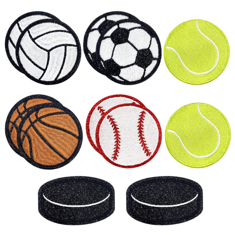 Badminton Logo - Glitter Sport Honkbal Voetbal Tennis Opstrijkbare